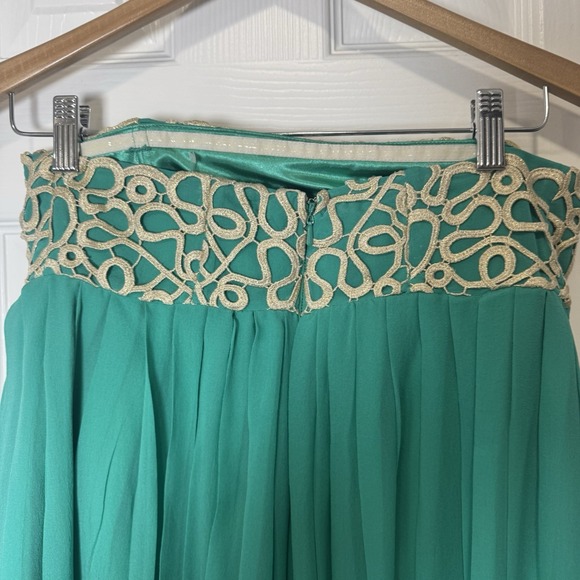 Lilly Pulitzer Jillie Strapless Dress in Teal with Cream/Gold Applique Size 4/6 - Picture 4 of 6